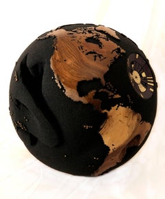 Death Star themed wooden globe