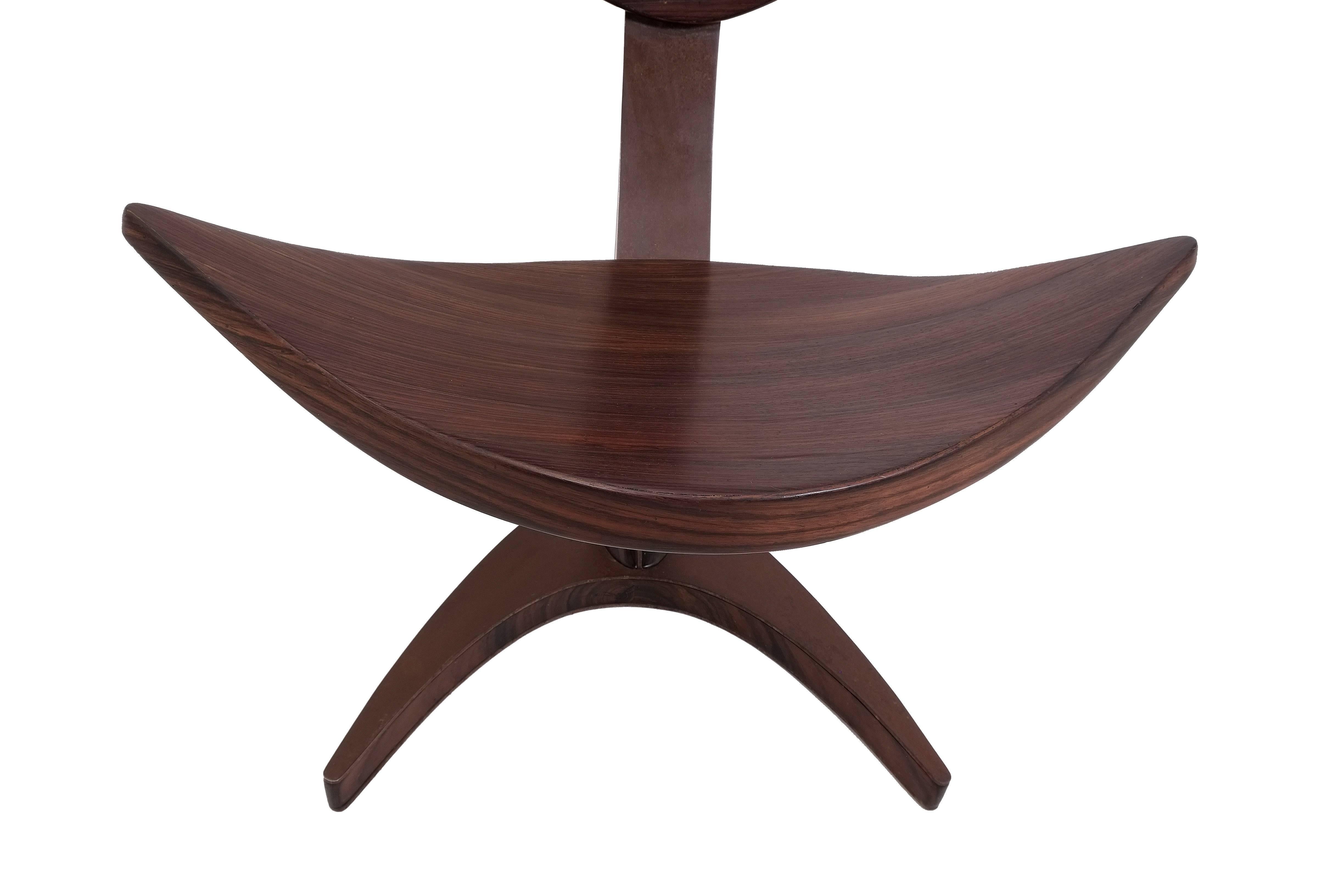 Steel Whale Chair Made of Rosewood with Rusty Metal Effect, Saturday Sale For Sale