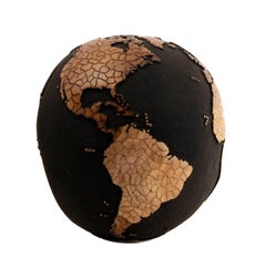 Cracked continents wooden globe, 30 cm