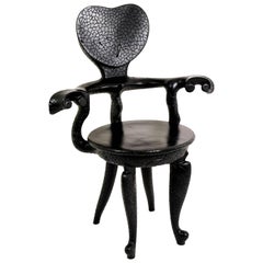 Casa Calvet Gaudi Armchair from Burnt Lychee Wood with Texture, Saturday Sale