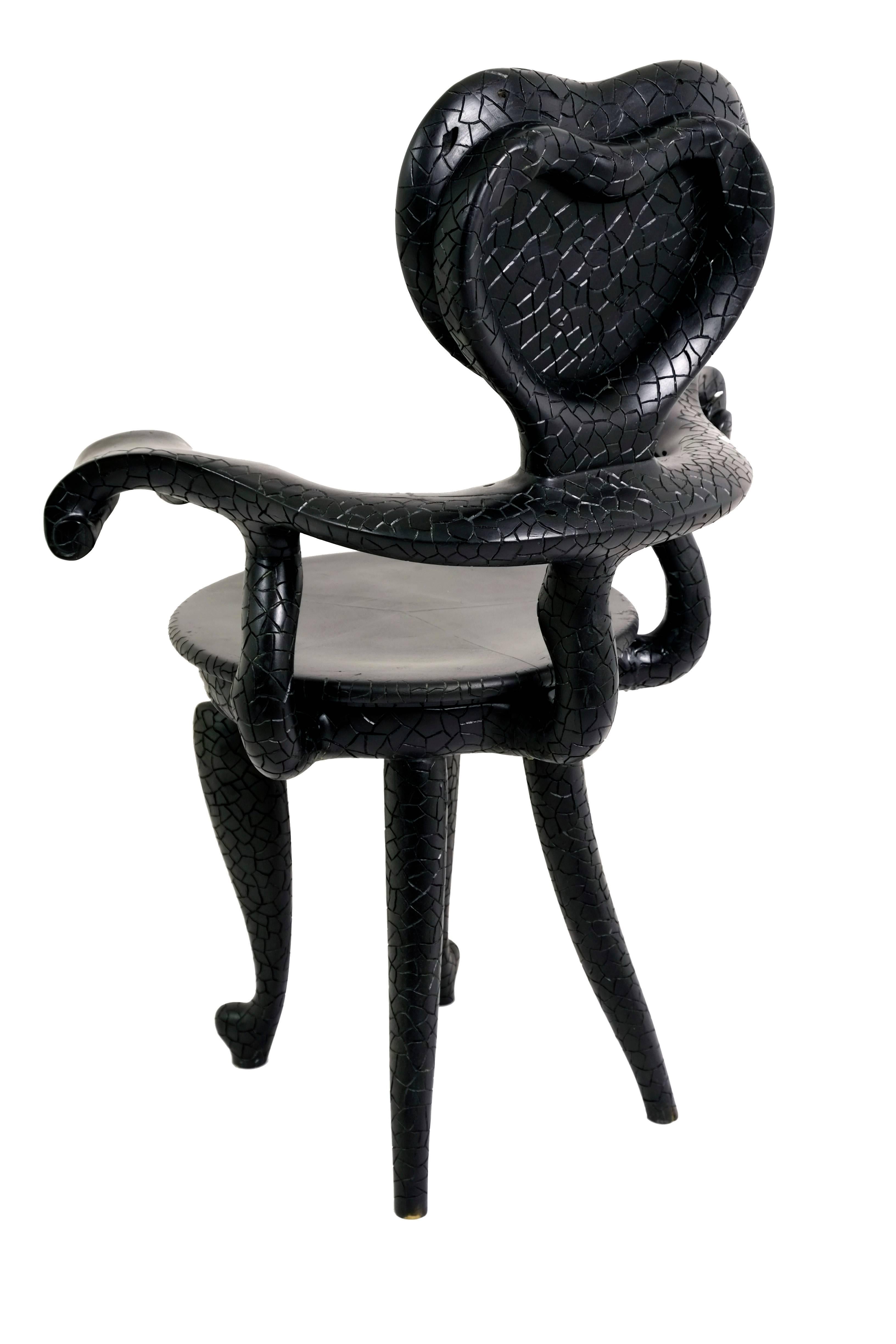 Hand-Carved Casa Calvet Gaudi Armchair from Burnt Lychee Wood with Texture, Saturday Sale For Sale