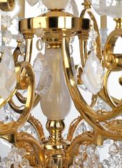 French Gilt and Rock crystal Sixteen-Branch Chandelier in Baroque Style