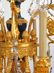 Twelve-Light Louis XVI Style Chandelier in 24-karat Gilt and Cut-Glass Crystal