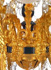 Eighteen-Branch Louis XVI- Style Chandelier in 24-Carat Gilt and Cut Glass
