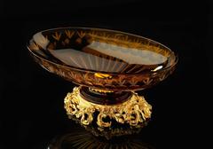 Louis XV Style 24-Karat Gilt Bronze and Bohemian Glass Bowel 'Tazza'