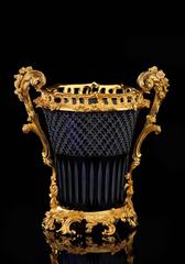 Hermitage 24-karat Gilt Bronze and Carved Lead Crystal Wine Cooler