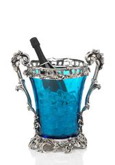 Hermitage Silvered Bronze and Carved Lead Crystal Wine Cooler