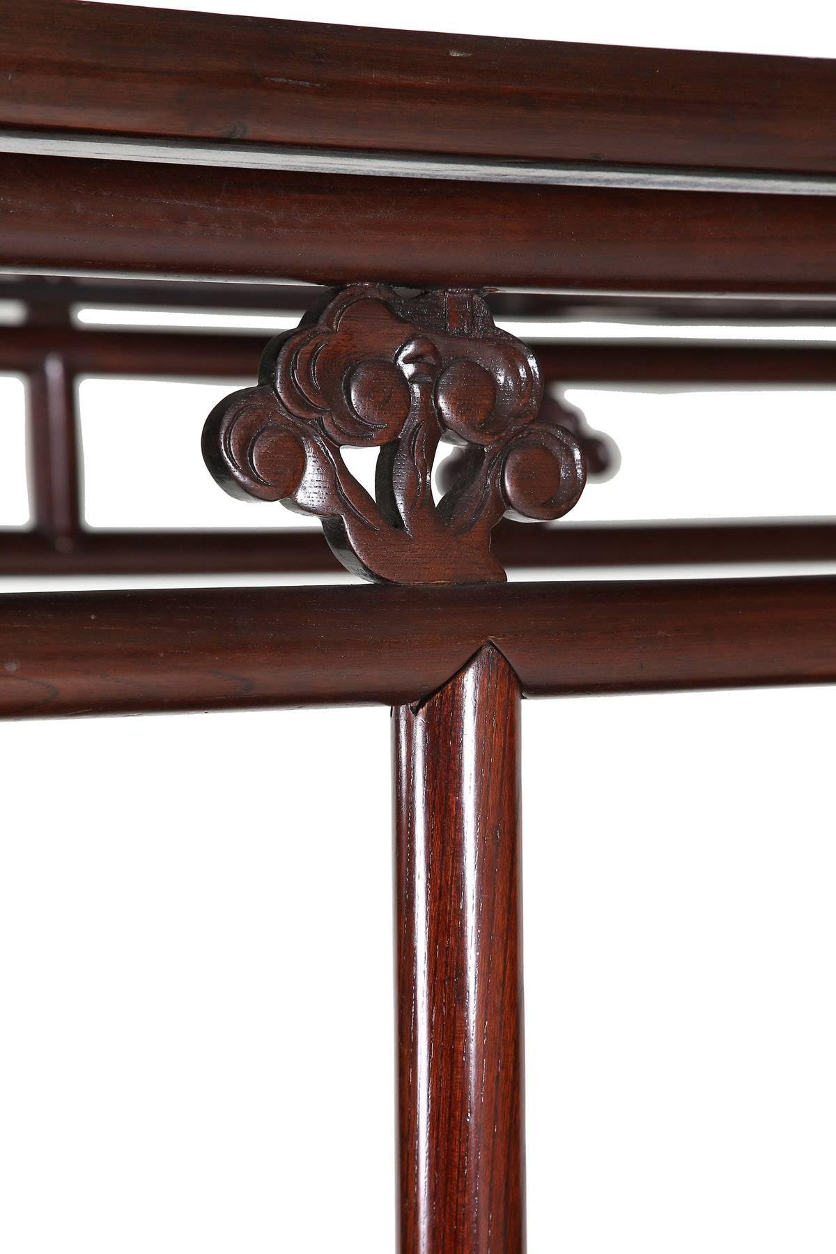 Wood Antique 19th Century Chinese Ju Mu Six Post Canopy Bed, Chinoserie, Suzhou