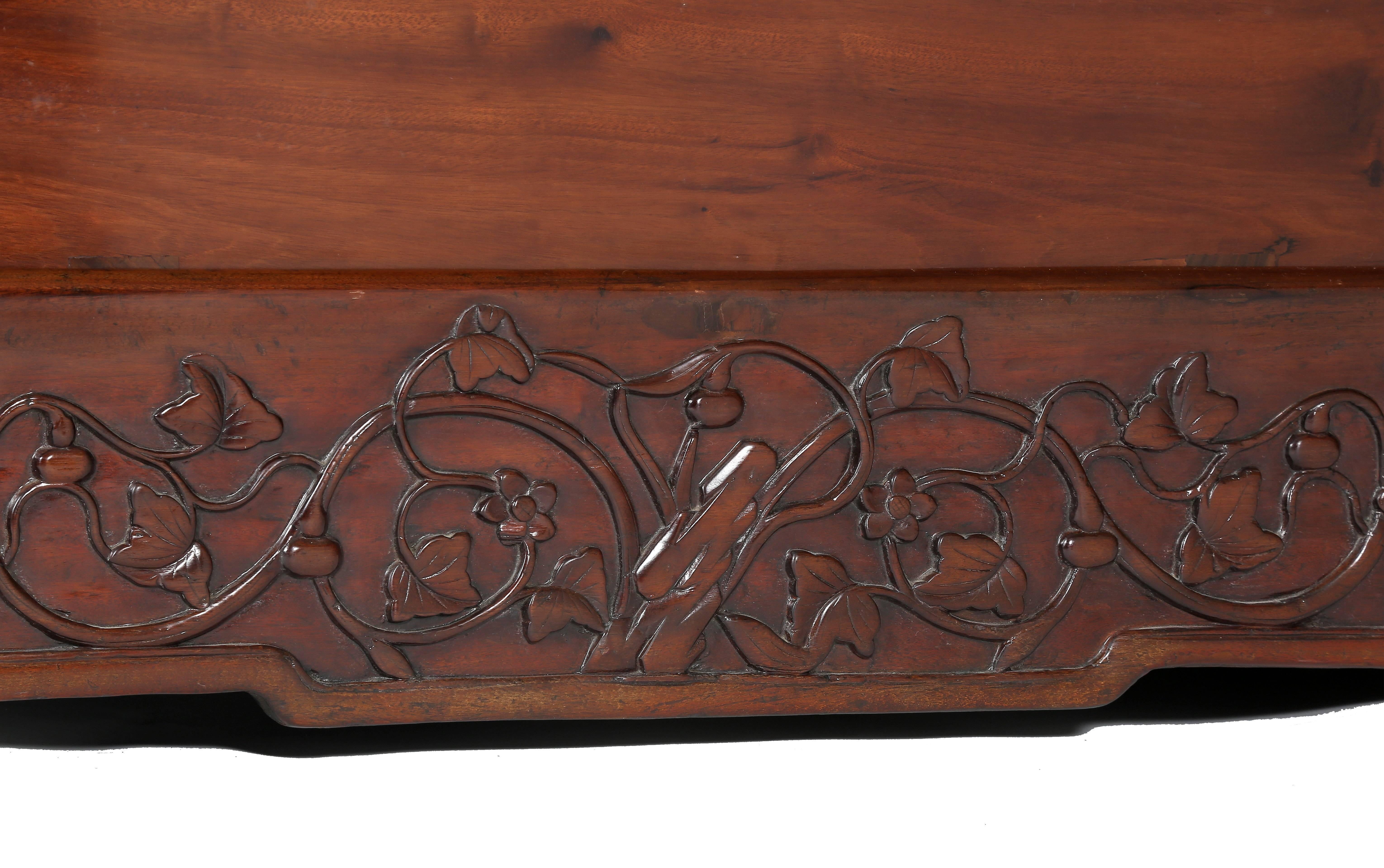 Qing 19th Century Chinese Camphor 'Zhang Mu' Fur Storage Chest on Stand with Rollers