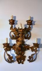 Pair of Gilt Tole Italian Wall Lights