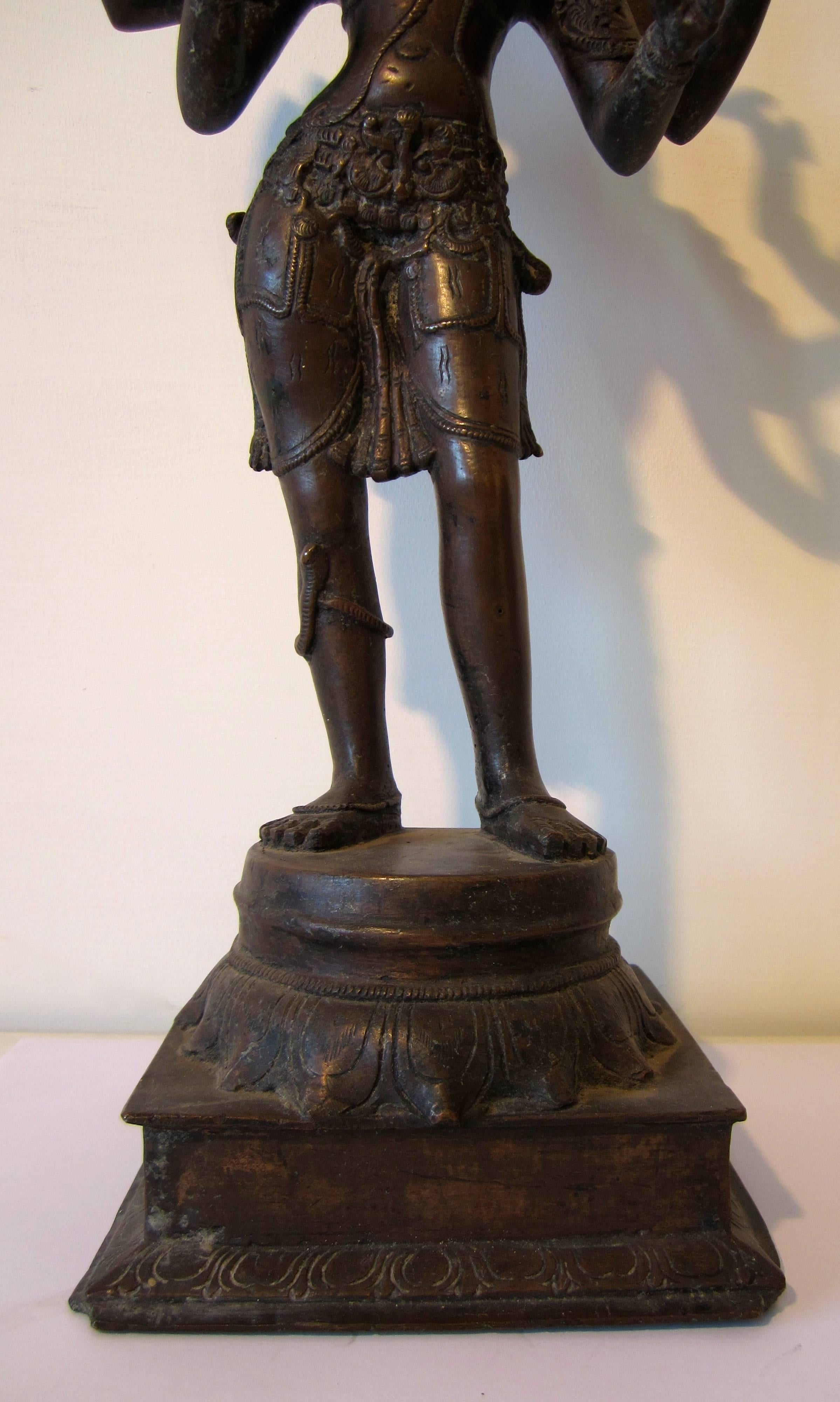 Indian Shiva Standing Bronze For Sale
