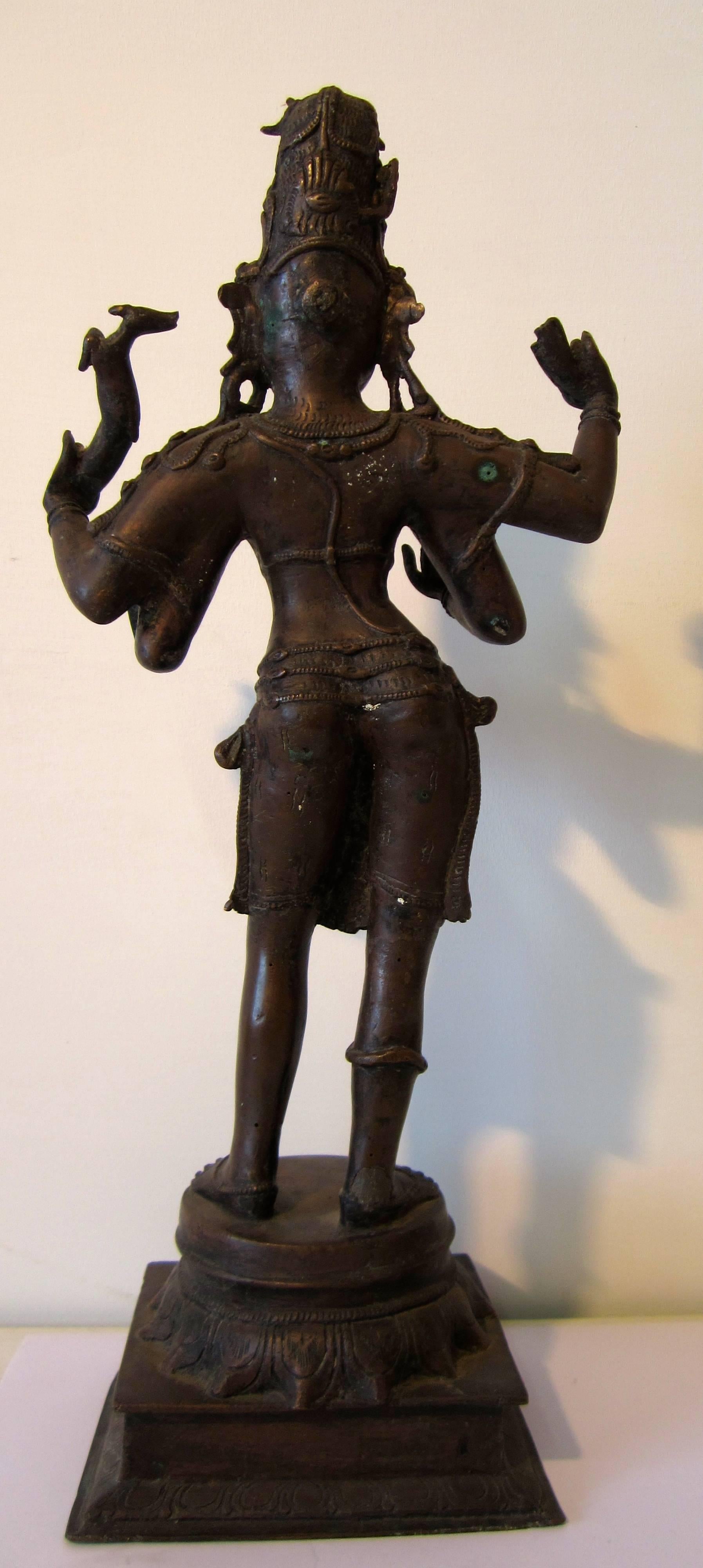 Shiva Standing Bronze In Good Condition For Sale In Fossano, IT