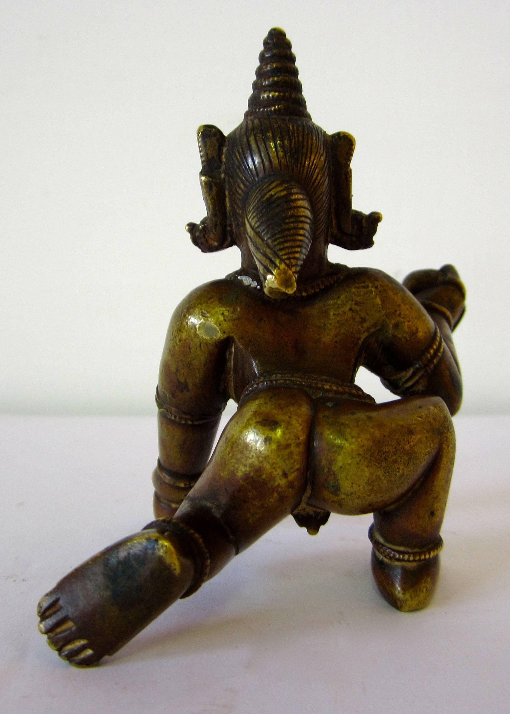 Indian Bronze Figure of Baby Krishna In Good Condition For Sale In Fossano, IT