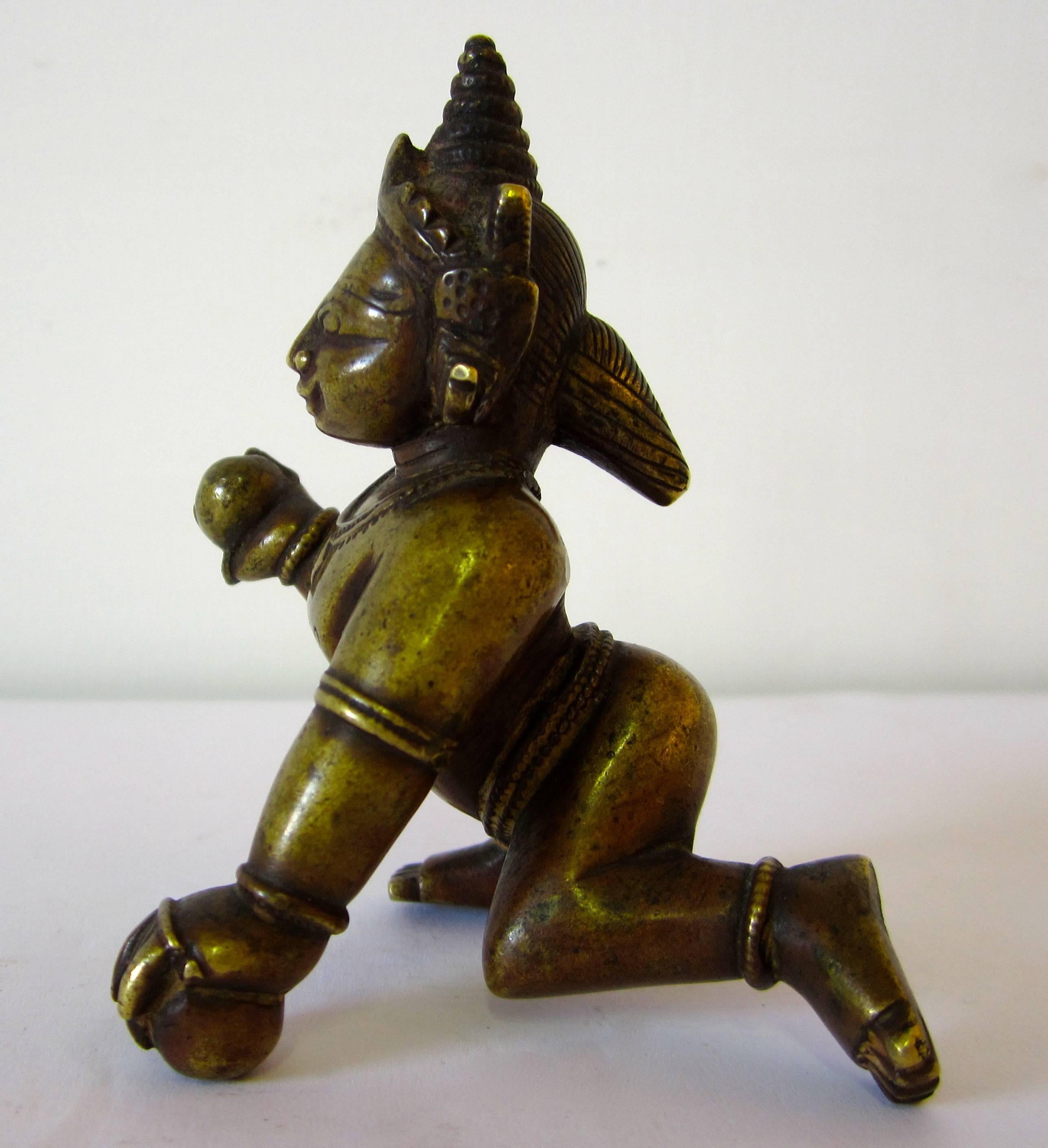 18th Century and Earlier Indian Bronze Figure of Baby Krishna For Sale