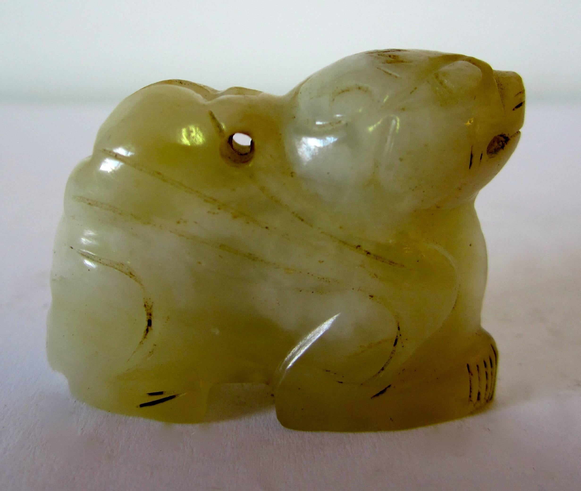 Chinese Small Jade Figure of a Foo Dog For Sale