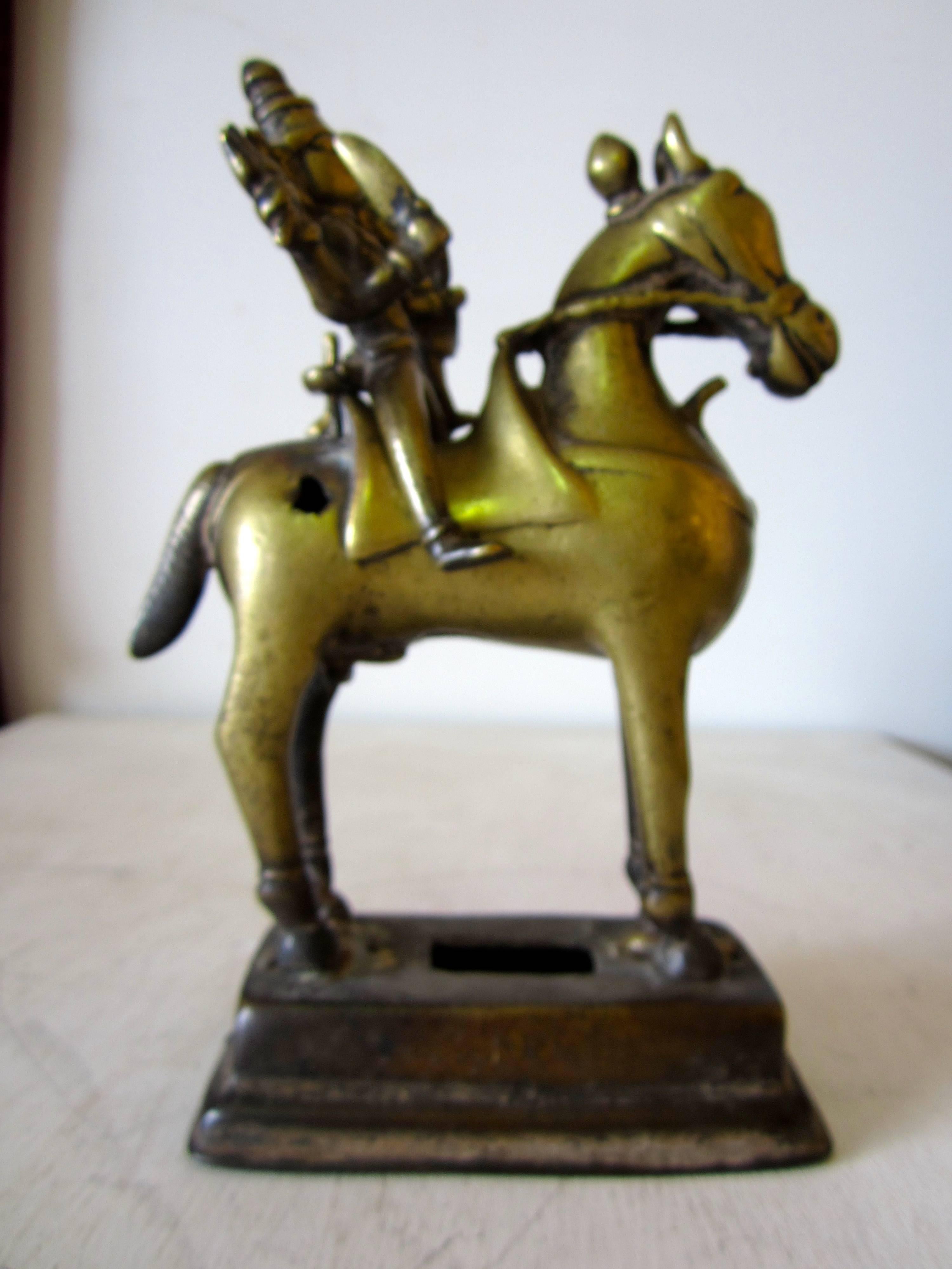 Indian Bronze Figure of Khandoba For Sale