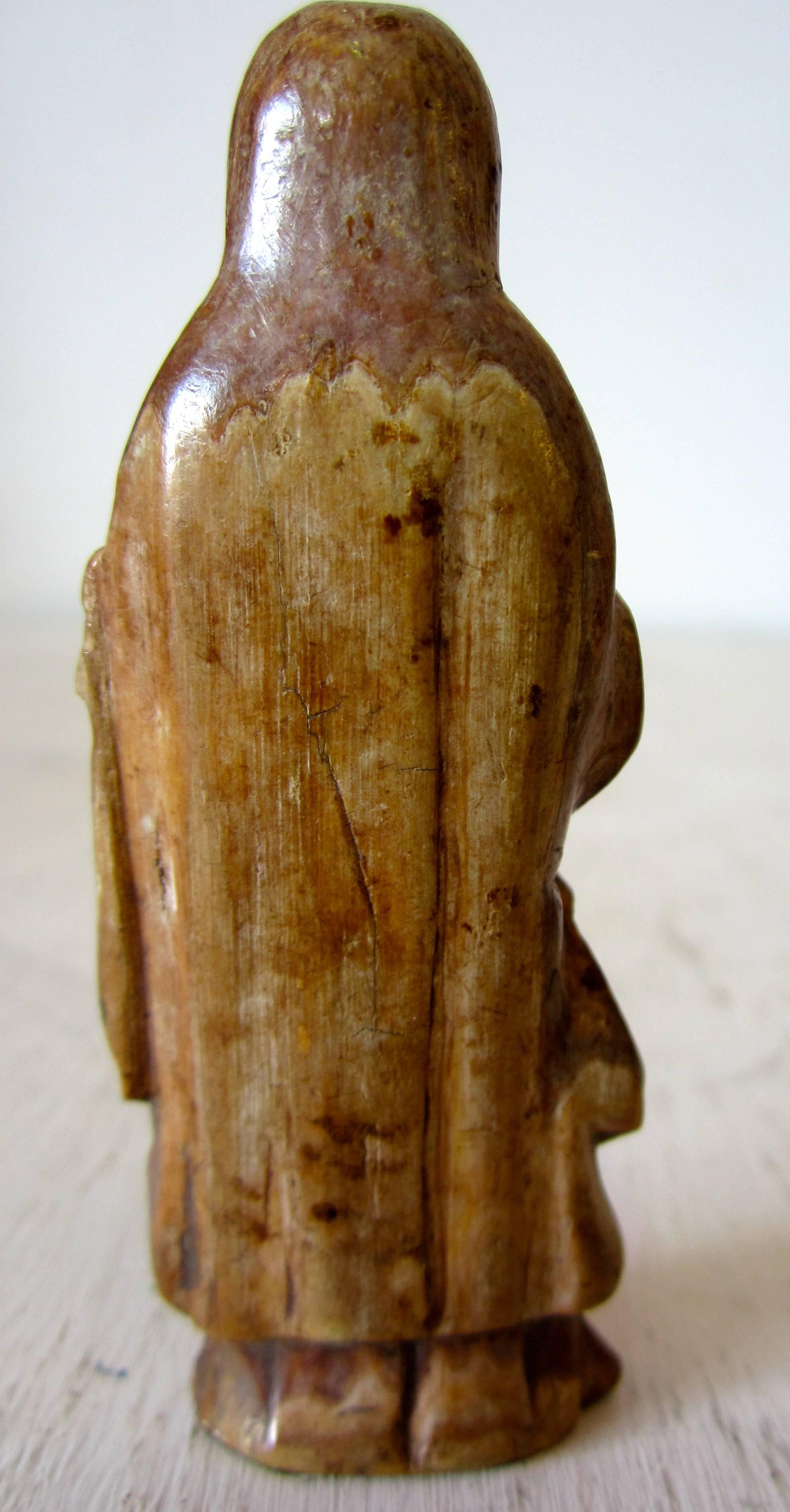 Small Indo-Portuguese Bone Figure of Madonna 1
