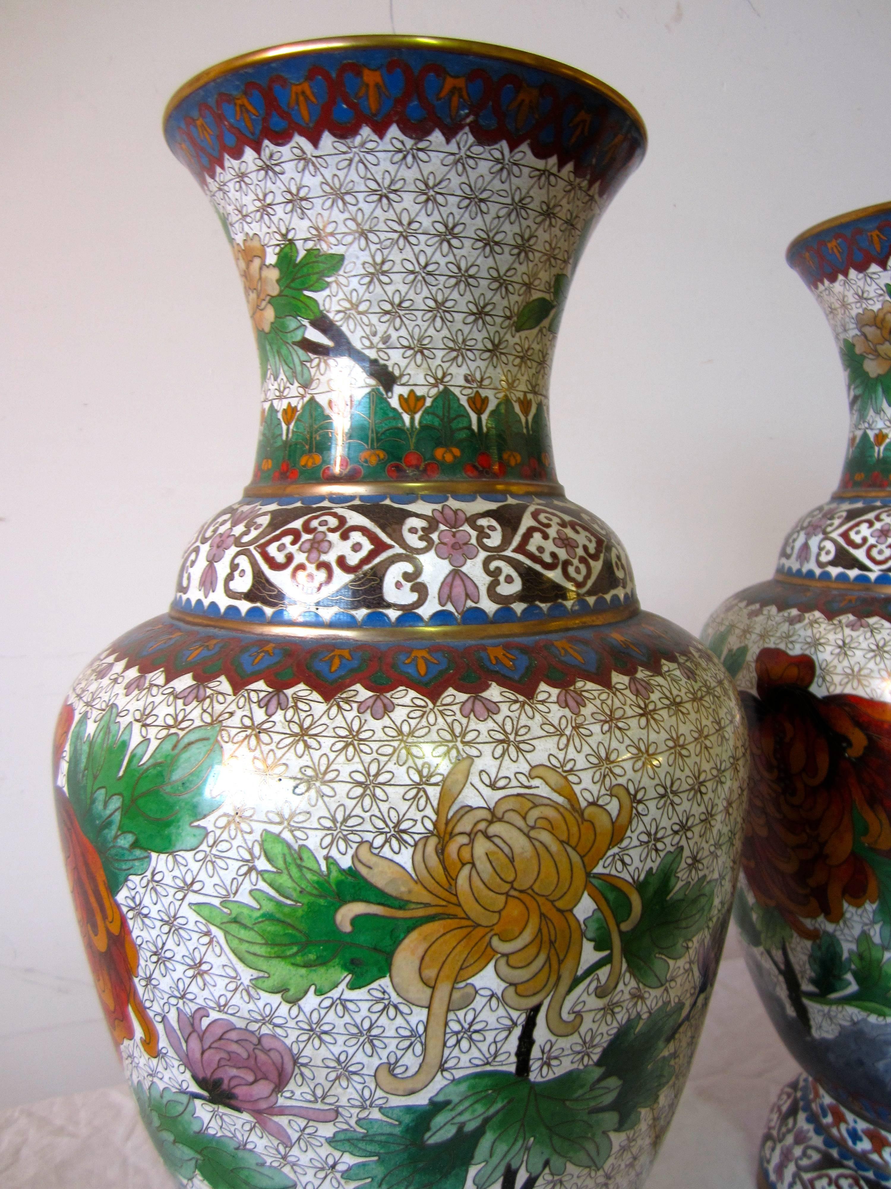 Chinese Large Cloisonné Vases