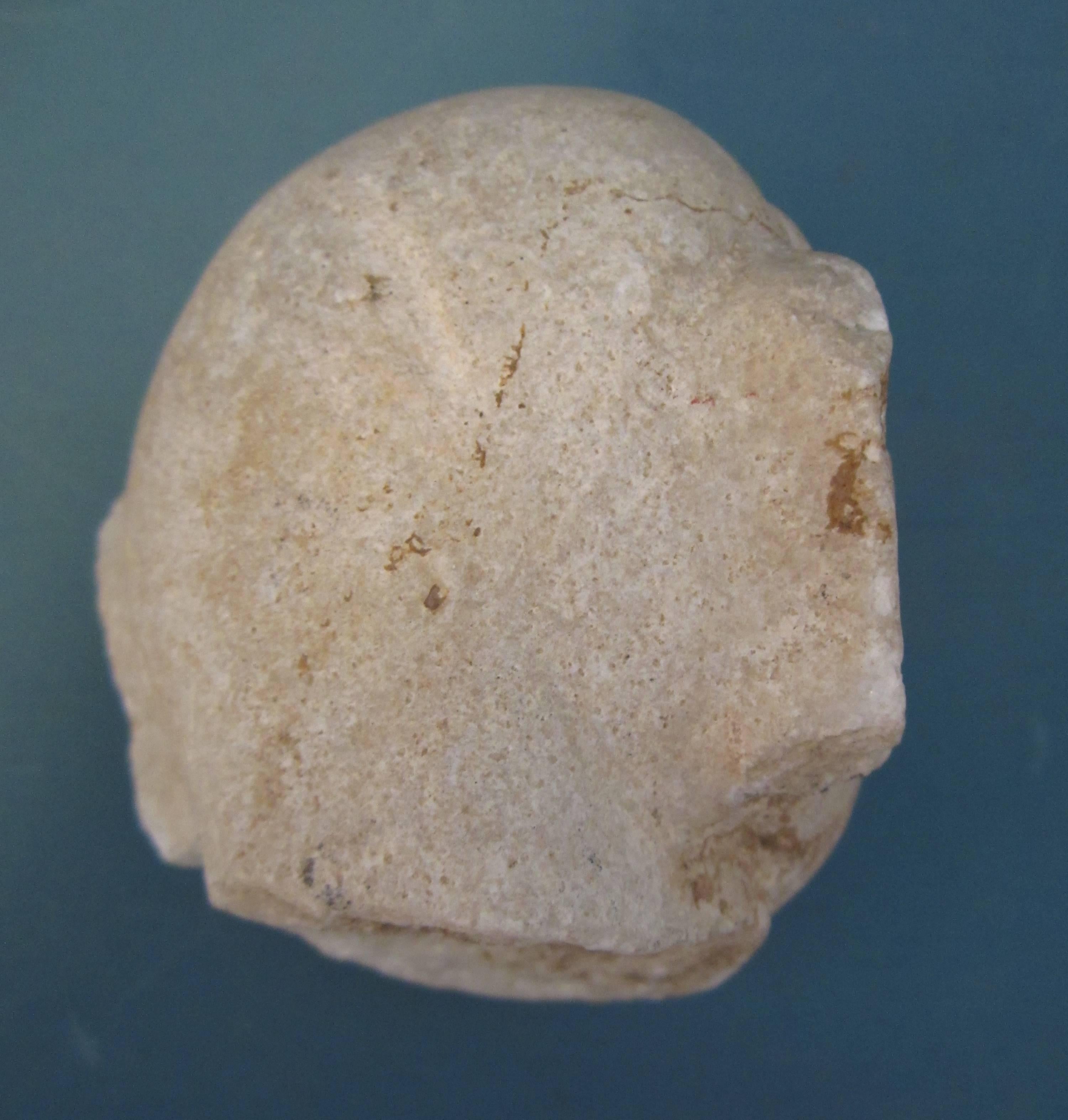 Carved Marble Head of a Jina For Sale