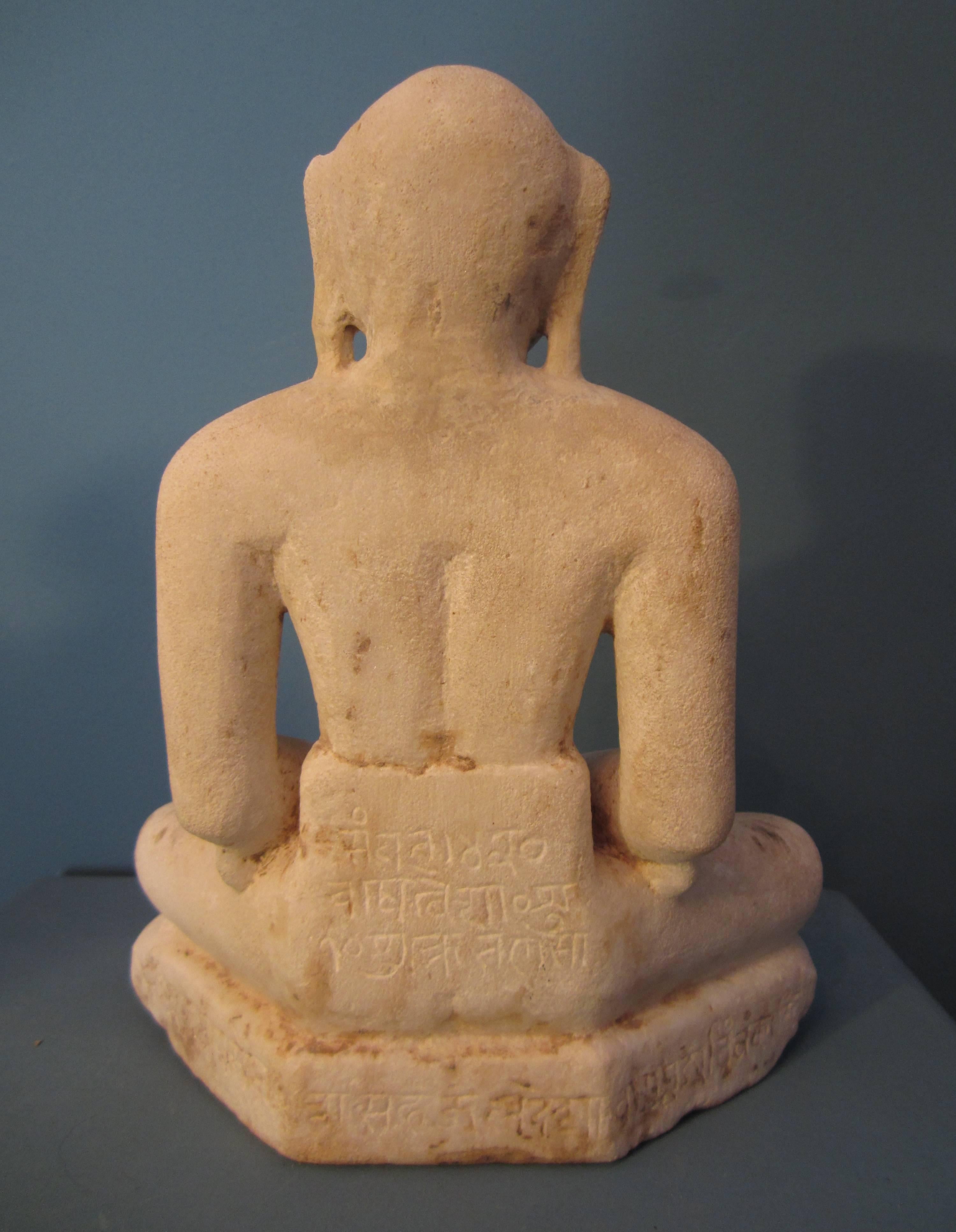 18th Century and Earlier Marble Jainist Figure