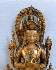 Tibetan Gilt Bronze Figure of Manjushri