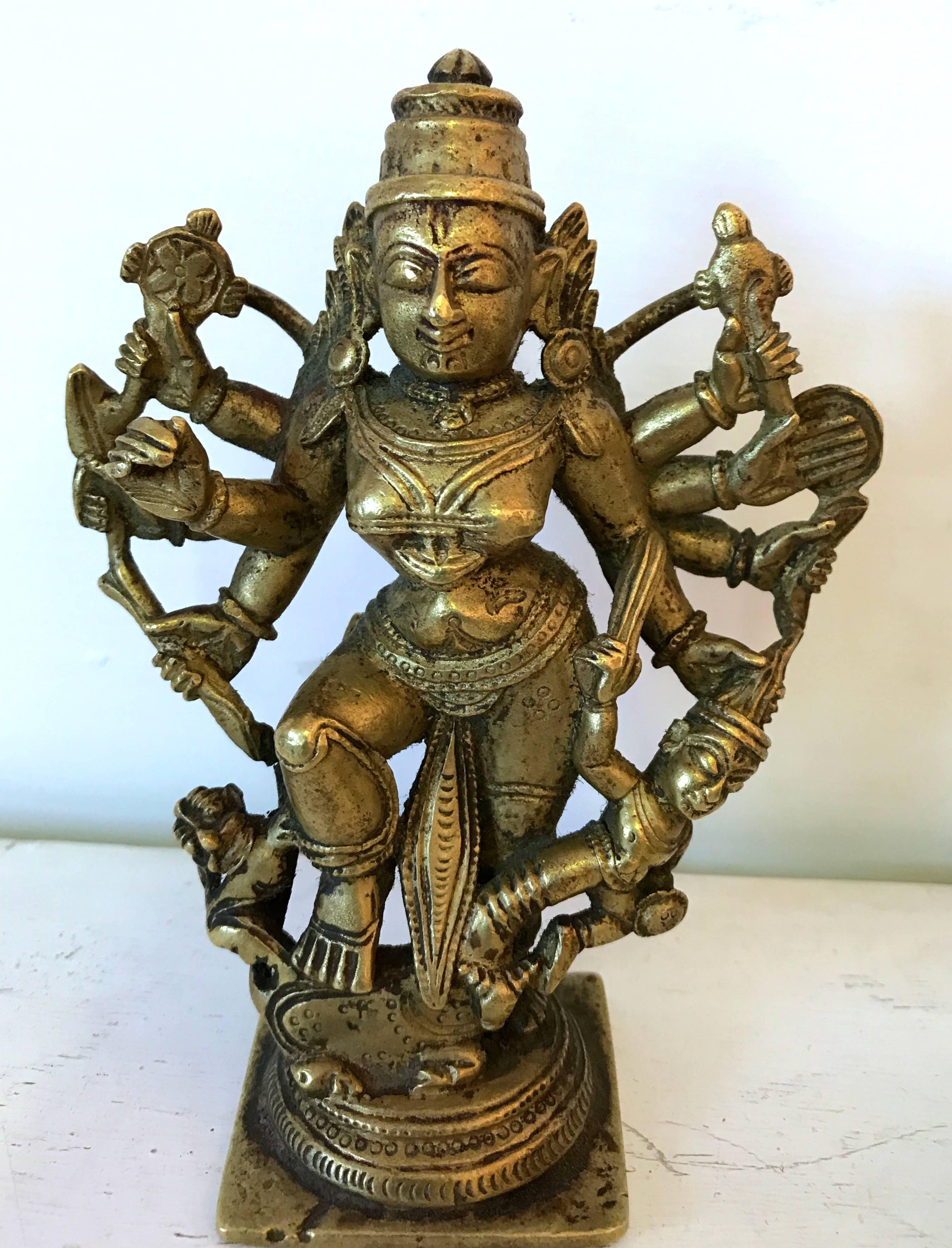 Bronze Figure of Mahishasuramardini For Sale 2
