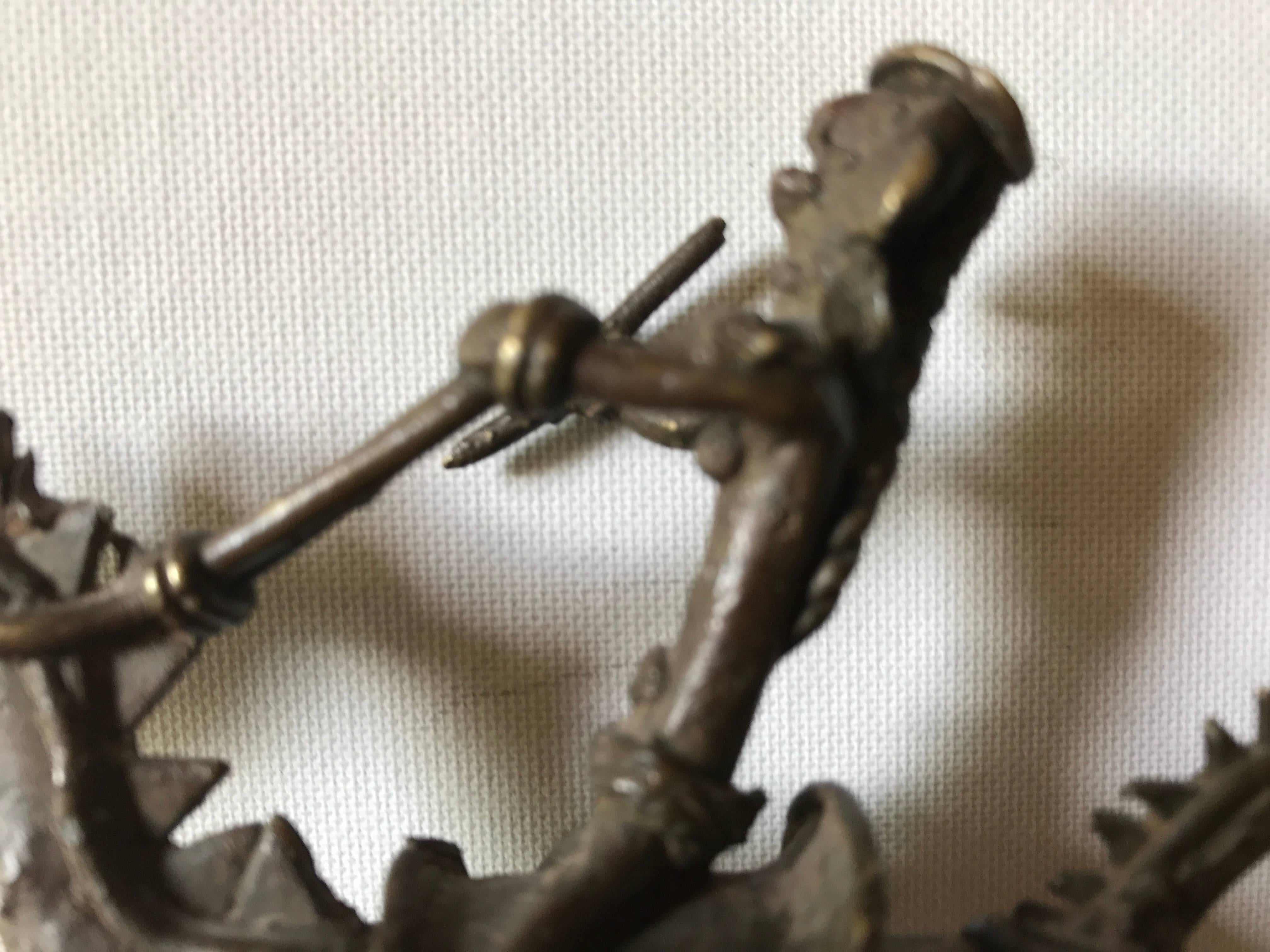 Small Bastar Tribal Bronze Figure In Good Condition For Sale In Fossano, IT