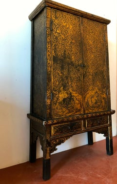 Siam Lacquered Manuscrit Cabinet