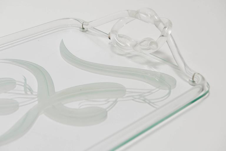 Etched Glass and Lucite Tray by Dorothy Thorpe, circa 1941 at 1stDibs