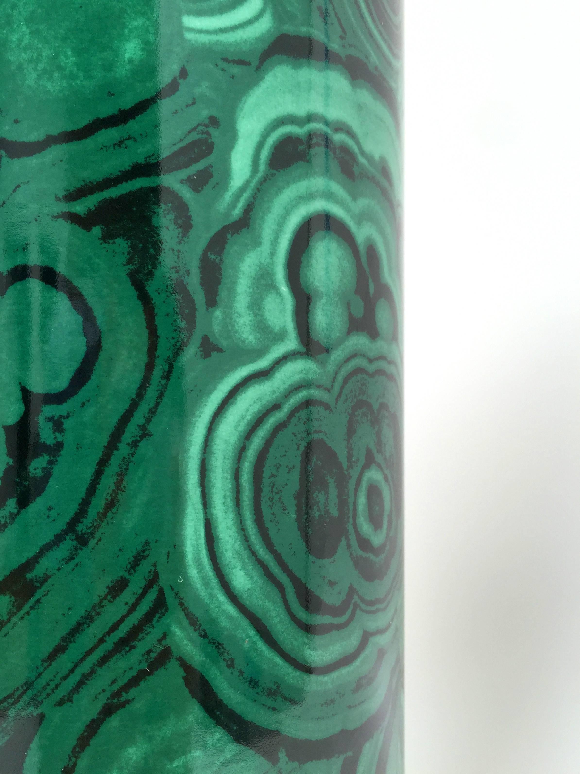 Italian Faux Malachite Pedestal or Column in the Style of Piero Fornasetti For Sale 1