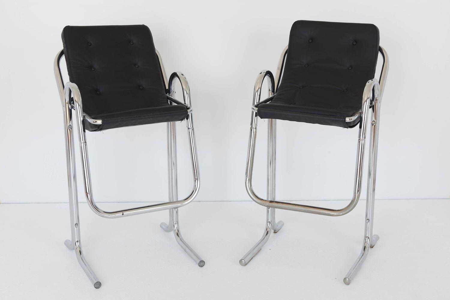 Pair of Jerry Johnson "Arcadia" Tall Bar Stools, 1960s For Sale at 1stdibs
