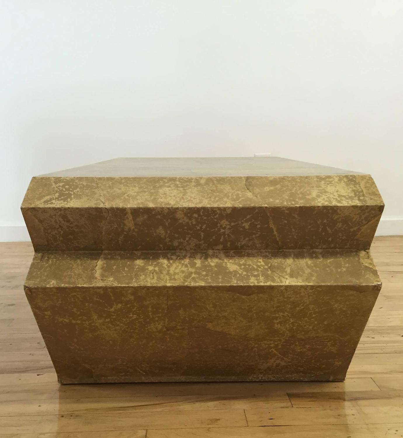 Goatskin Coffee Table with ZigZag Legs, Attributed to Karl Springer