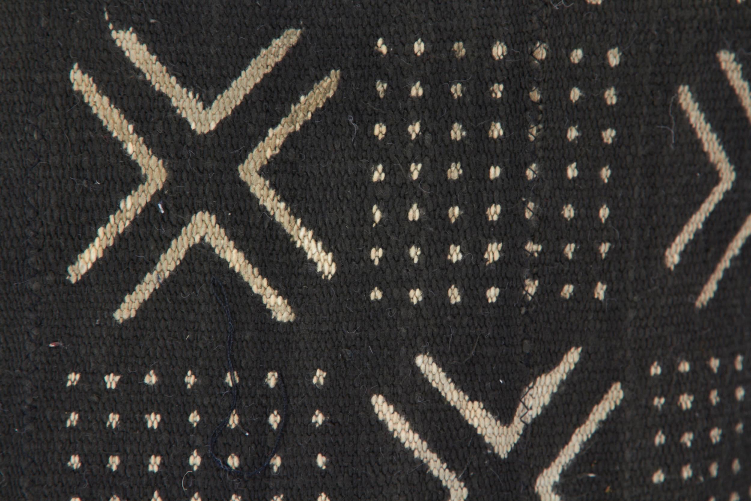 Contemporary African Mudcloth Pillow with Geometric Tribal Design