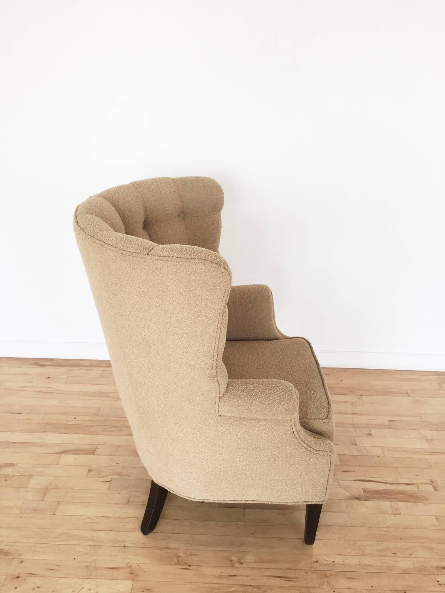Mid-20th Century Modernist Mid-Century High Back Tufted Club Chair, 1960s