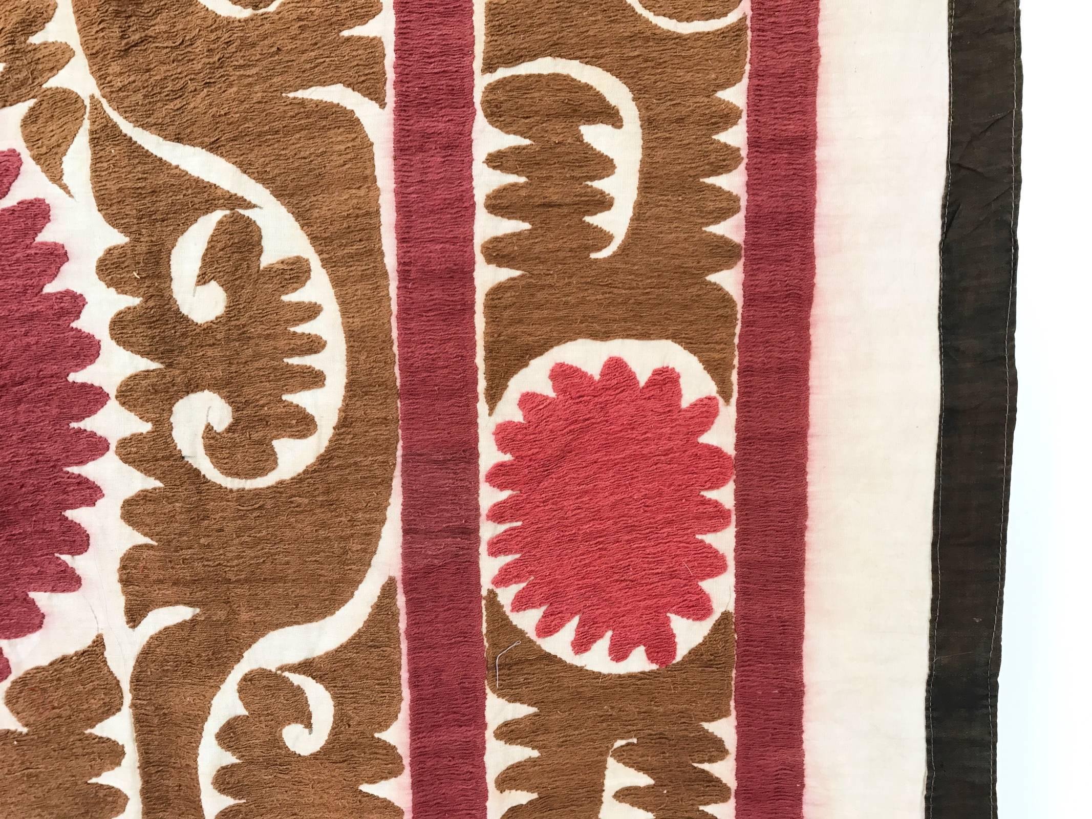 20th Century Large Vintage Uzbek Suzani Blanket or Tapestry