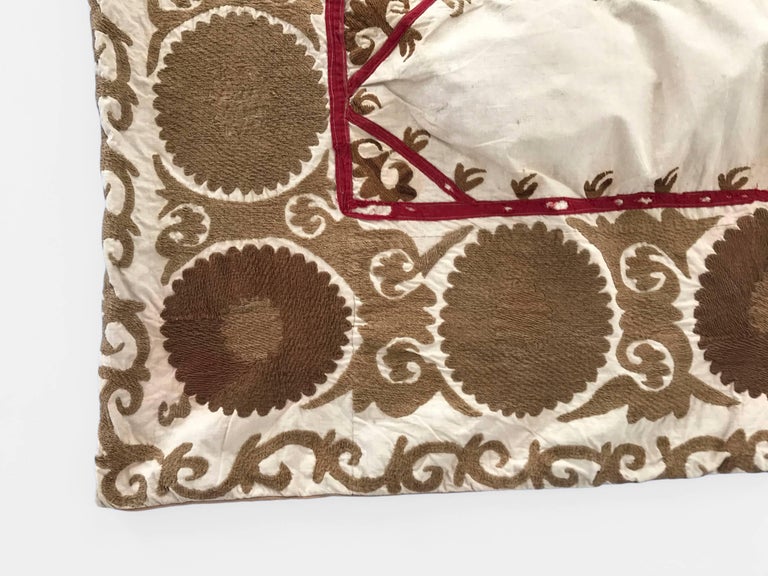 Oversized Vintage Suzani Floor or Pet Pillow For Sale at 1stdibs