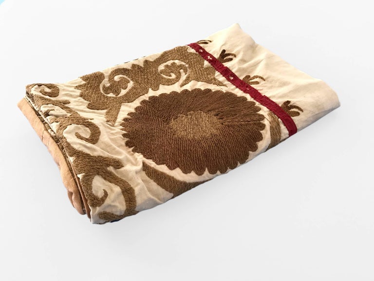 Oversized Vintage Suzani Floor or Pet Pillow For Sale at 1stdibs