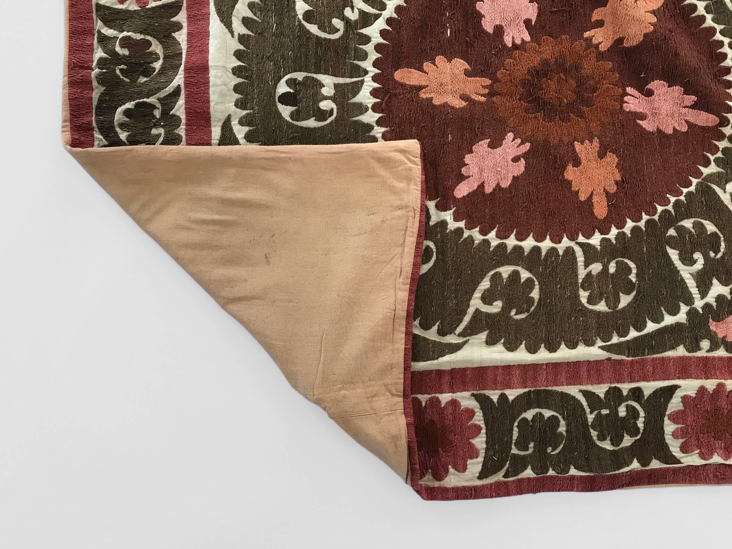 Tribal Oversized Vintage Suzani Embroidered Floor or Pet Pillow