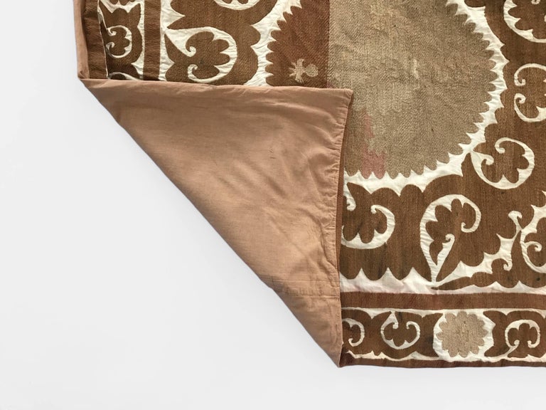 Oversized Vintage Suzani Embroidered Floor or Pet Pillow For Sale at 1stdibs