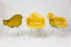 Set of Three Eames Molded Fiberglass Arm Shell Chairs