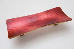 Red Enamel Door Handle by Paolo De Poli, 1960s