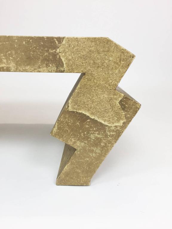 Vintage Goatskin Coffee Table with ZigZag Legs For Sale at 1stdibs