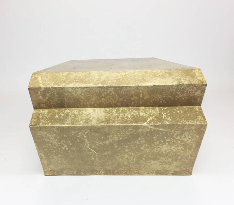 Vintage Goatskin Coffee Table with ZigZag Legs For Sale at 1stdibs