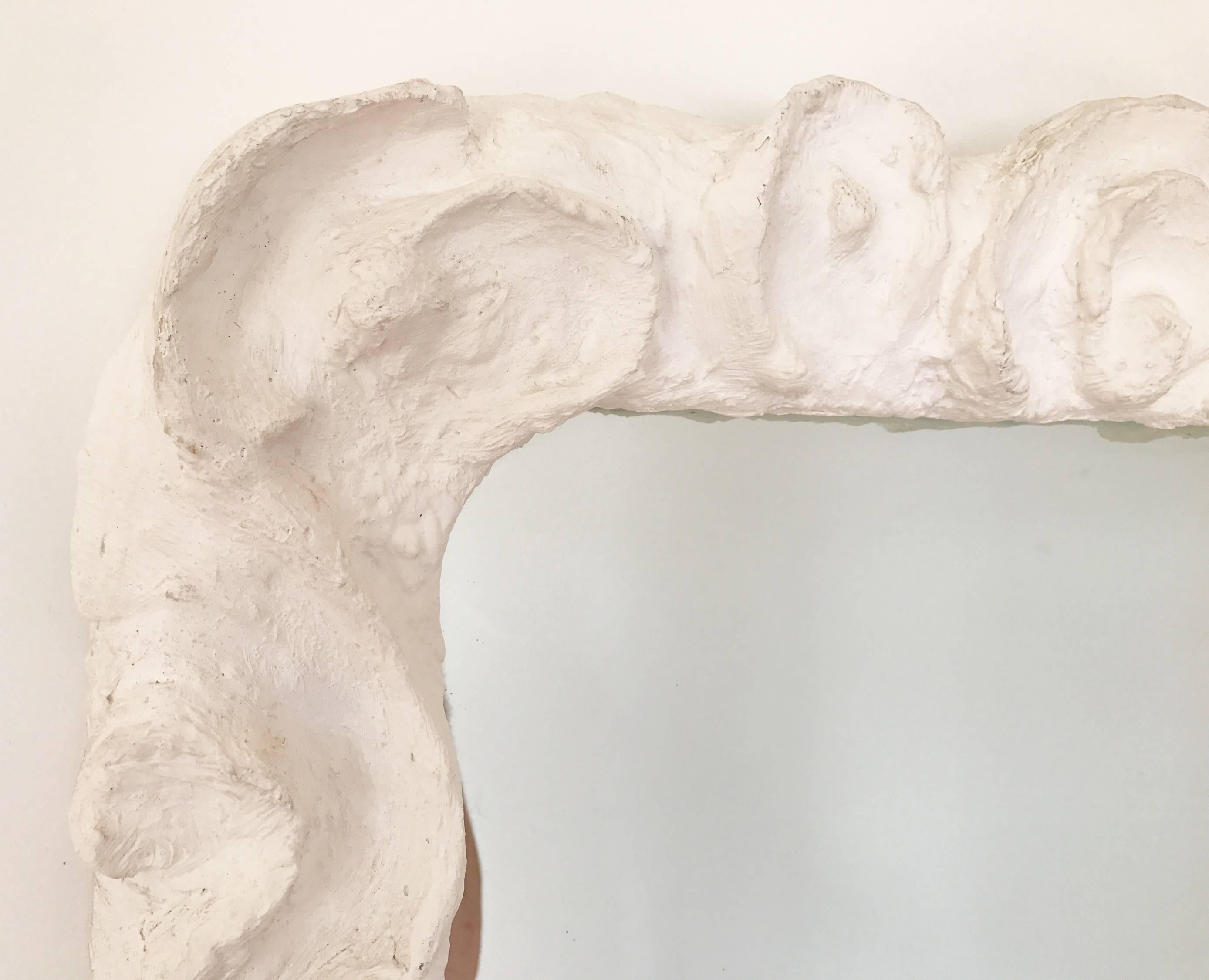 Pair of Sculpted Plaster Mirrors in the Style of Giacometti In Good Condition In Los Angeles, CA
