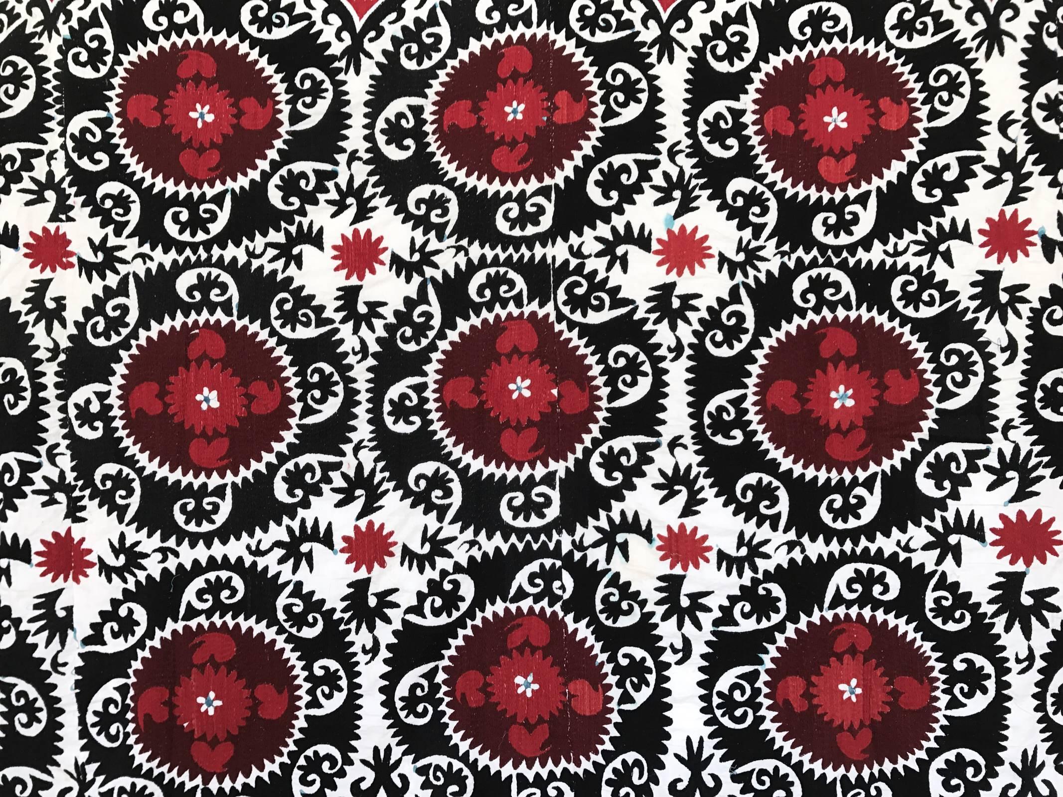 Monumental Vintage Uzbek Suzani Blanket or Tapestry 3