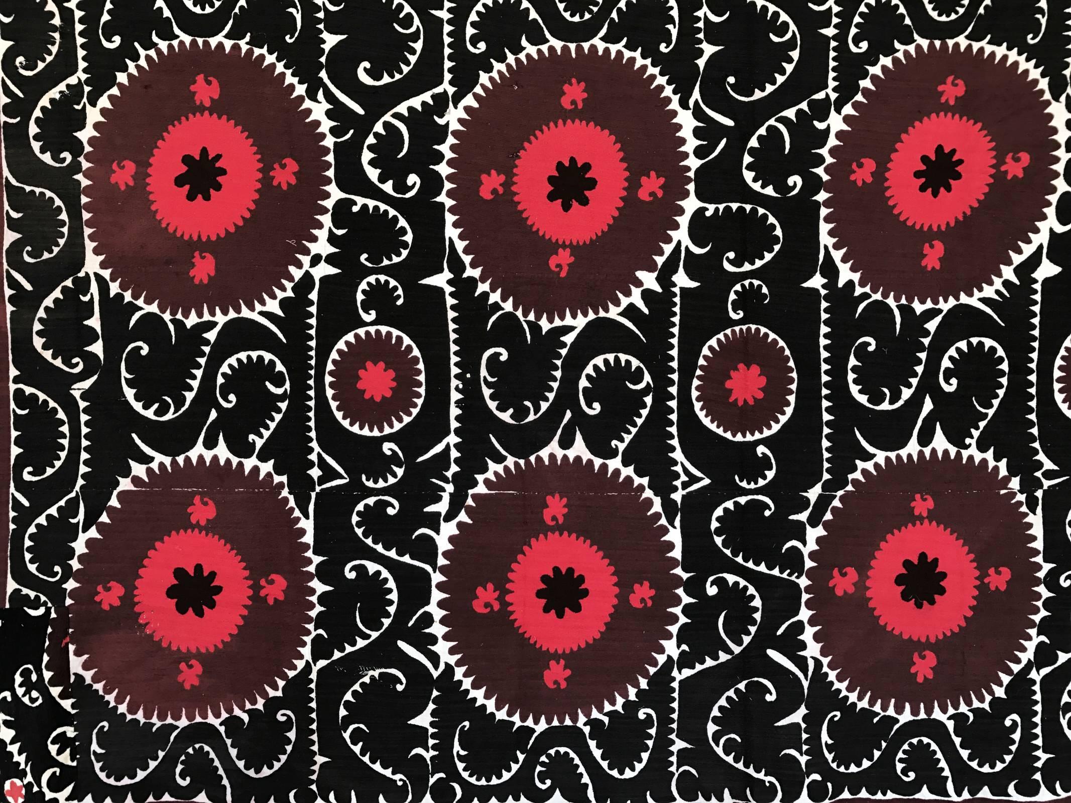 20th Century Large Vintage Uzbek Suzani Blanket or Tapestry