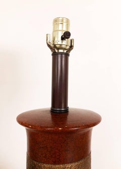 Pair of Oversized Ceramic Asian Style Urn-Shaped Table Lamps, 1960s