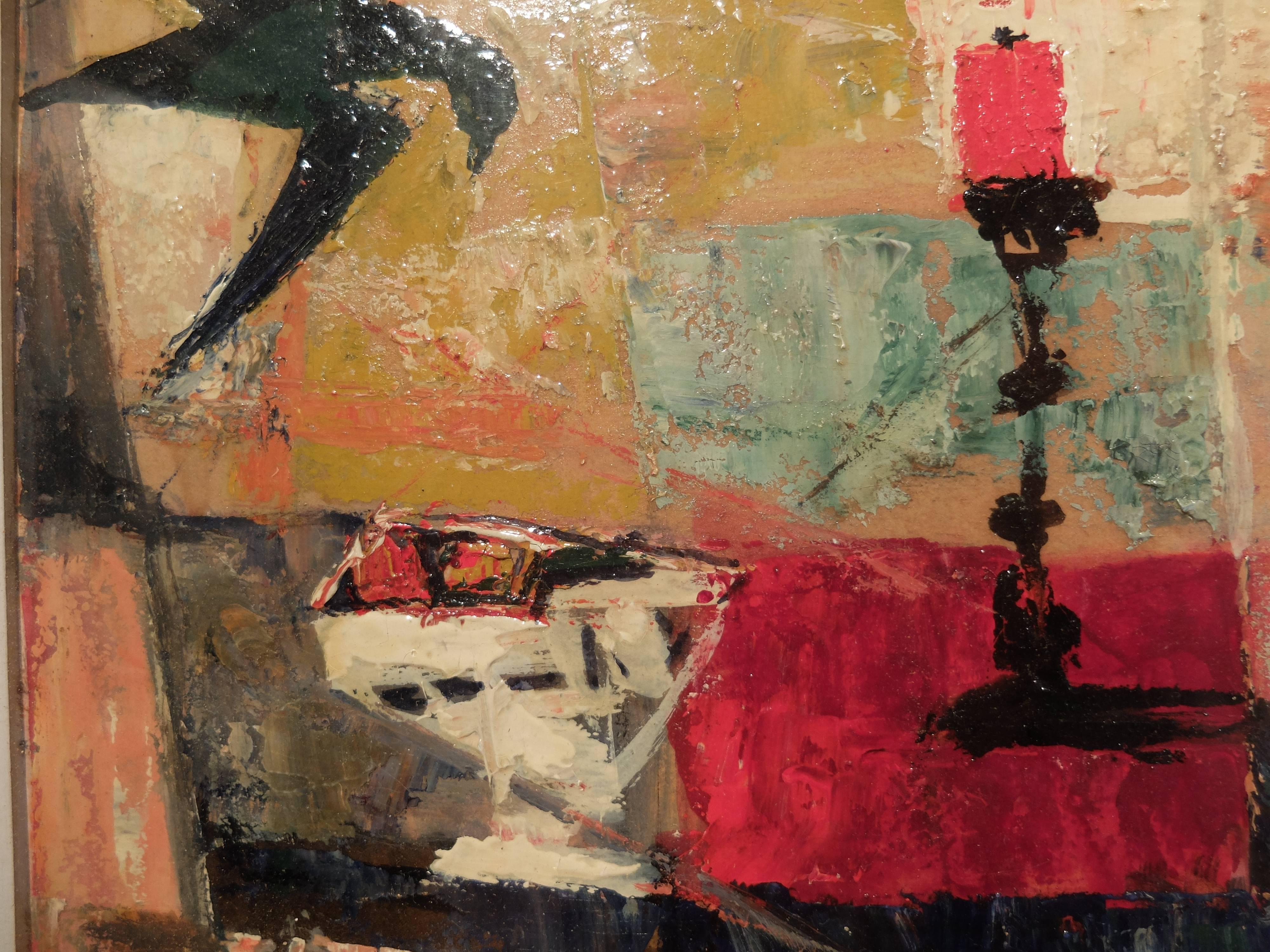 Painted Sill LIfe by Marc Sterling, Early 1960s, Ecole De Paris, Signed and Dated For Sale