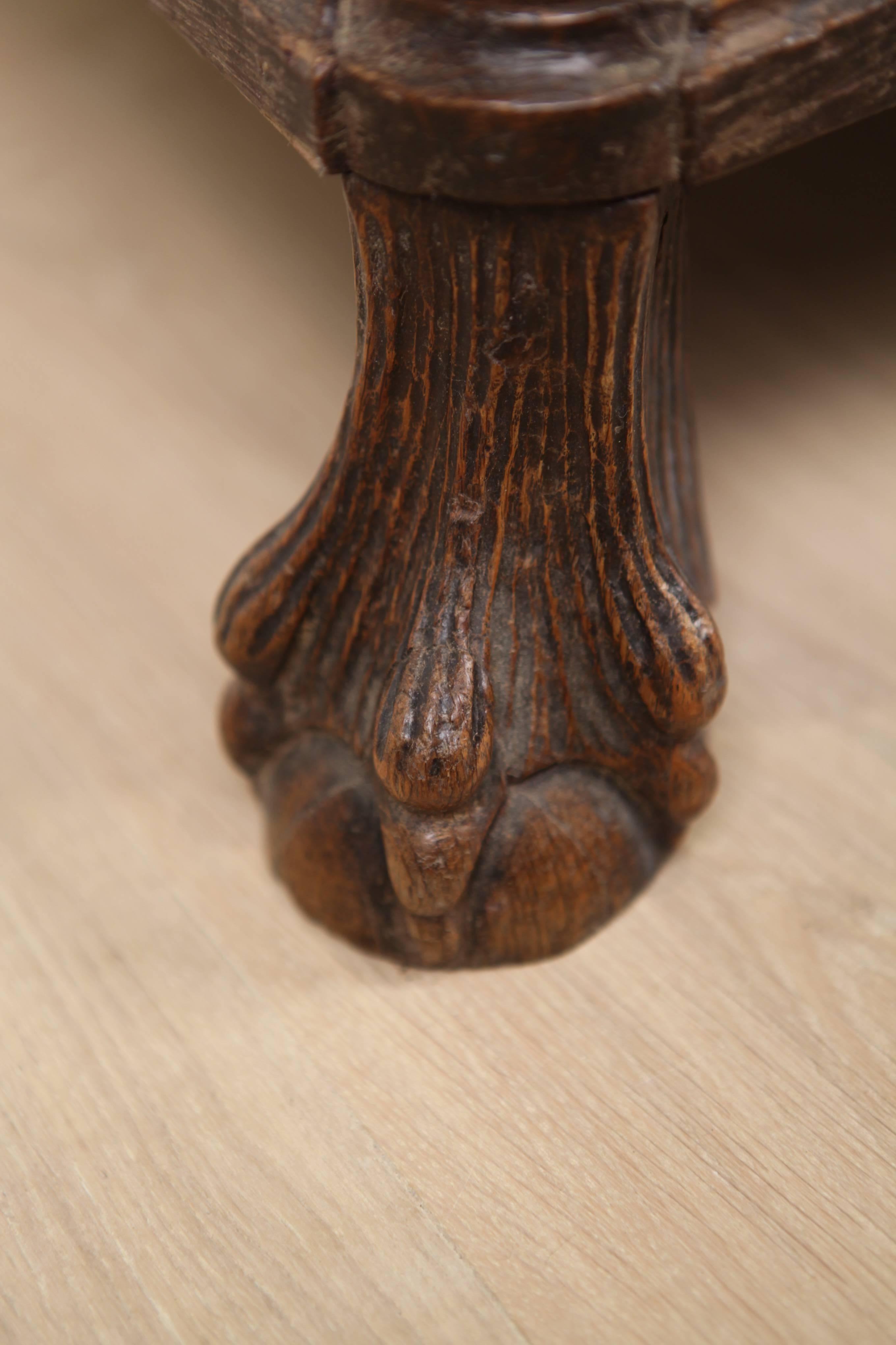 Mid-18th Century 18th Century Dutch Baroque Oak Chest on Claw Feet