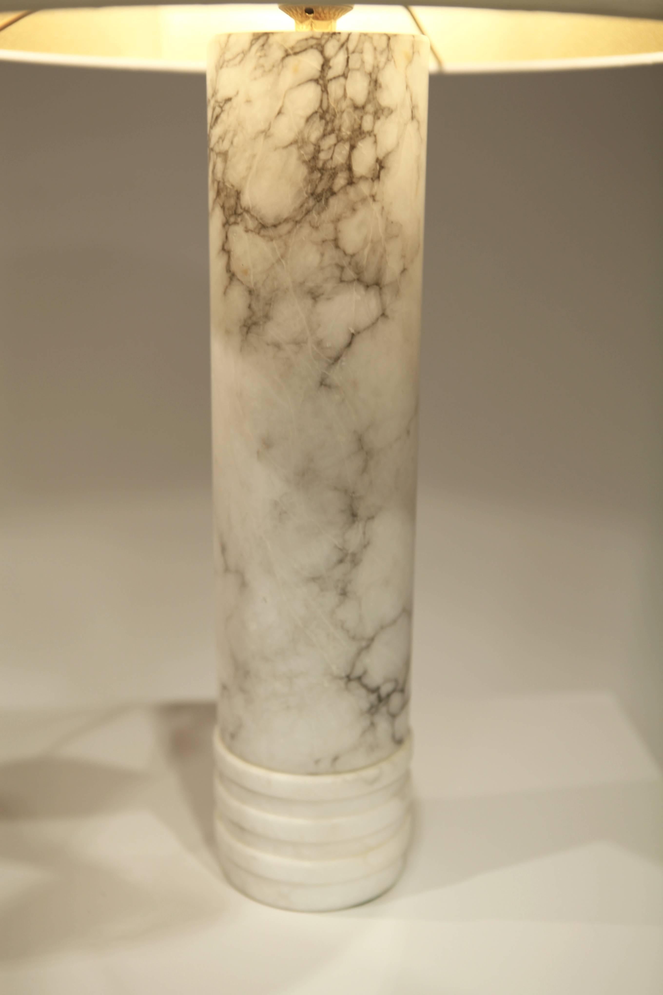 Scandinavian Modern Bergboms Table Lamps in White Marble